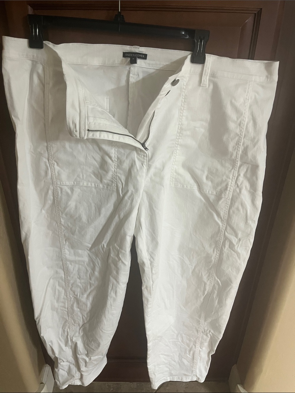 Eileen Fisher.women’s jeans White Cotton Chino Pants 2x